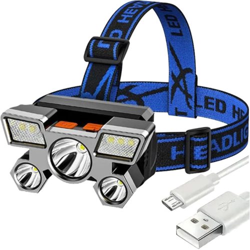 Vízálló LED fejlámpa  4 féle világítási móddal, USB töltéssel