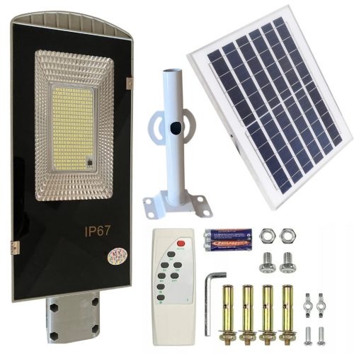 Solárne bezdrôtové vonkajšie led svietidlo 200W 247 LED, 6 Ah batéria