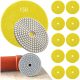 Set de lustruit, cu prindere Velcro, 80 mm, 10 buc