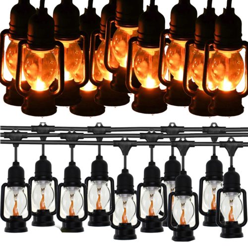 Ozdobný záhradný svetelný reťazec s 10 RGB LED lampášmi
