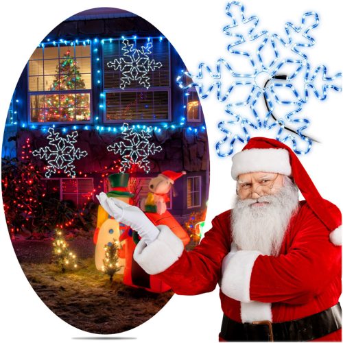 LED vianočná vločka XXL 40 cm, 110 LED, vonkajšia