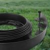 Obruba záhradného záhona, sada obruba trávnika 60 mm x 10 m 30 kotevných kolíkov, čierna