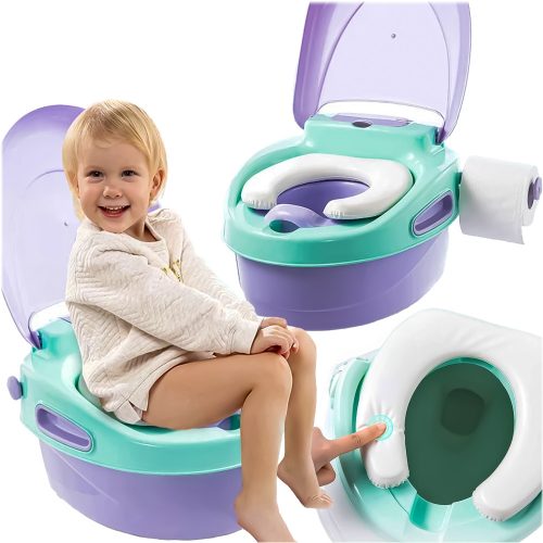 Prenosné WC sedadlo, fialové 3v1