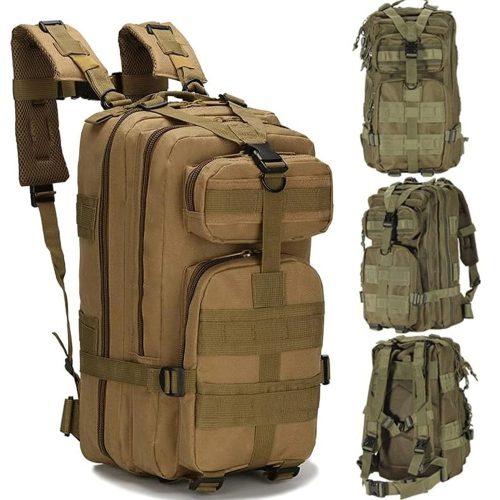 Taktický vojenský batoh, 35 L, hnedý, 45x25x23 cm