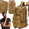 Taktický vojenský batoh, 35 L, hnedý, 45x25x23 cm