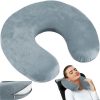 Šedý travel cushions na krk z majtevej peny