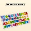 Fából készült készségfejlesztő játék, számok és abc