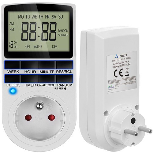 LCD digitálny časový spínač, 230V, biely