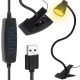 Stolná lampa s USB konektorom, 5W, čierna