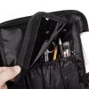 Geanta cosmetica profesionale cu perete lateral ranforsat, fermoar si manere, neagra