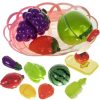 Set de fructe si legume pentru copii intr-un cos