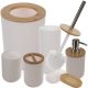 Set accesorii baie, 6 piese, alb/maro