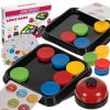 Joc logic puzzle pentru copii, cu 40 de cărți, 16 discuri și un clopoțel