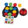 Joc logic puzzle pentru copii, cu 40 de cărți, 16 discuri și un clopoțel
