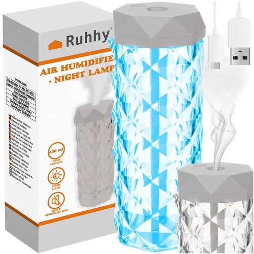 Dekoratívna krištáľová lampa zvlhčovača vzduchu 2 v 1,