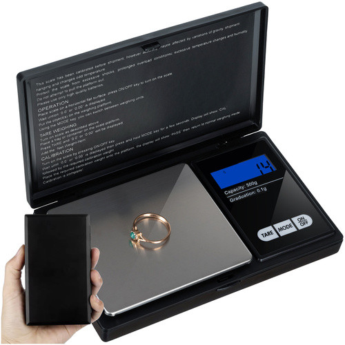 Vrecková váha od 0,1 g do 500 g, s tabuľkou 23573